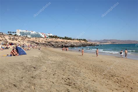 Nudist Beach On Canary Island Fuerteventura Spain Stock