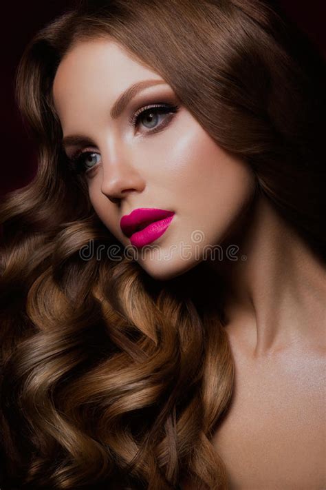 Beauty Fashion Model Girl With Bright Makeup Stock Image