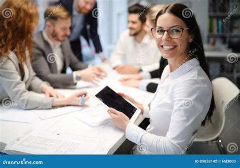 Group Of Business People Collaborating In Office Stock Photo Image Of