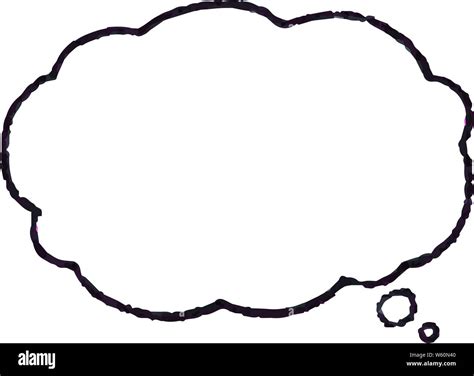 This Is A Illustration Of Cloud Shaped Speech Bubble Drawn Stock Vector