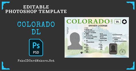 Colorado Drivers License Template Psd Colorado Id Card In 2021