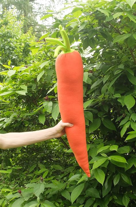 Extra Large Carrot Pillow Stuffed Fleece Carrot Plush Etsy