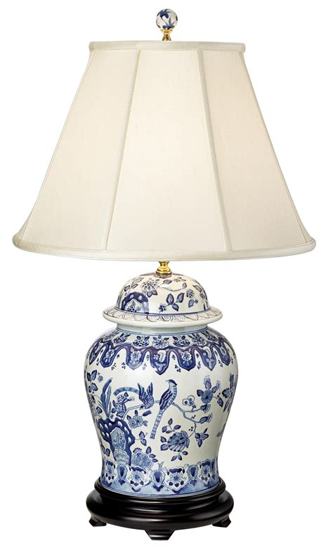 A lamp kit means no wiring or electrical knowledge is needed. English Floral Hand-Painted Porcelain Ginger Jar Table ...