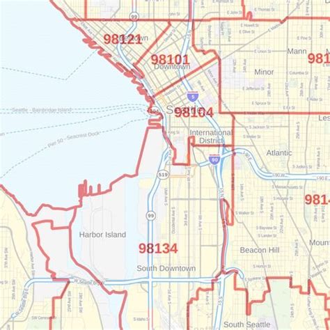 Seattle Zip Code Map Washington