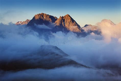 Astonishing View Of The Mont Blanc Massif Mountain Range During The
