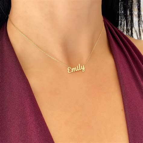 14k Gold Name Necklace Custom Name Necklace Material 14k Solid