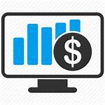 Business Icon Sales Finance Monitor Chart Report