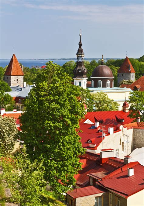 Scenic View Of Downtown Tallinn Capital City Of Estonia Scenic