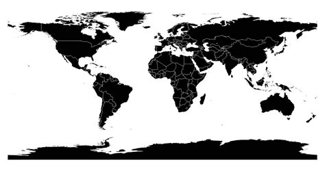 Carte Du Monde Noir Et Blanc Imprimer Avec Ou Sans Noms Des Pays Pdf