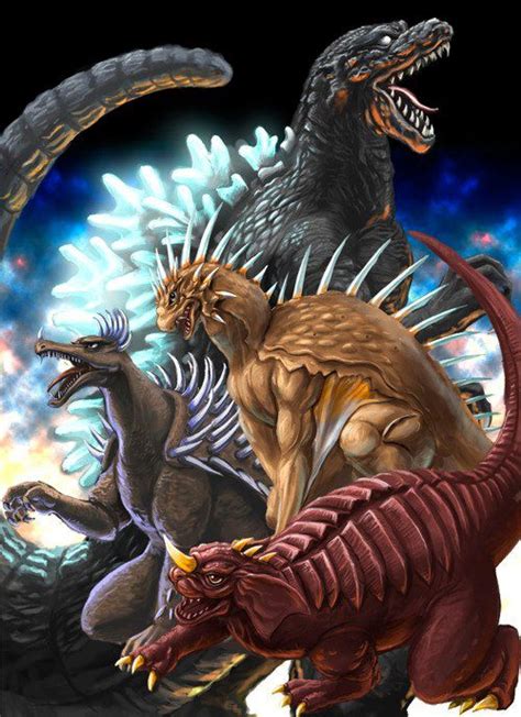 Godzilla Varan Anguirus And Baragon Godzilla Fan Artwork Image Gallery