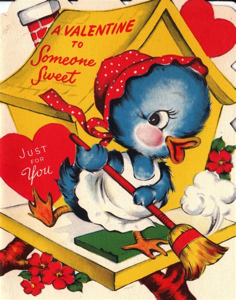 Vintage 1955 A Valentine To Someone Sweet Greetings Card B71