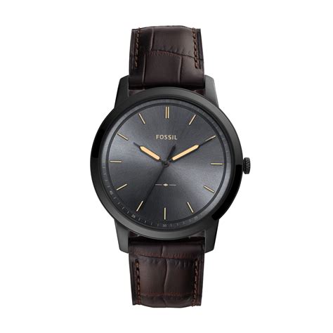 Fossil Fossil Mens The Minimalist Three Hand Brown Leather Watch