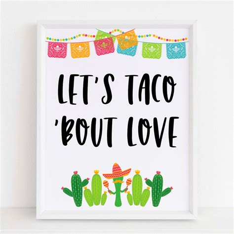 let s taco bout love sign fiesta modern moh