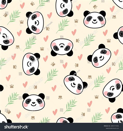 Premium Vector Cute Panda Seamless Pattern Stock Vector Royalty Free