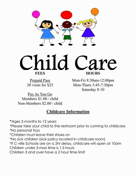 Free Child Care Flyer Templates Word Printable Templates