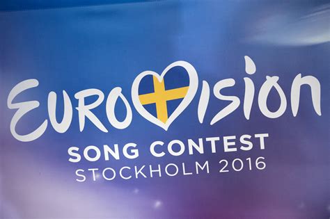 Eurovision song contest is held in different countries of europe every year since 1956. The logo of the Eurovison Song Contest 2106 is seen during ...