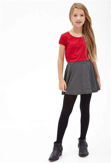 Polka Dot Skater Skirt Kids Tween Fashion Trending Tween Fashion