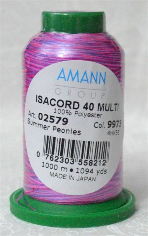 Isacord 40 9973 Variegated Summer Peonies 1000m Machine Embroidery