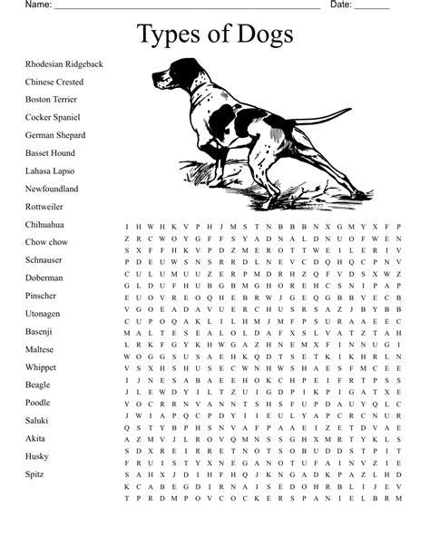 Word Search Printable Dogs Word Search Printable