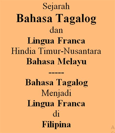 Poestaha Depok Sejarah Filipina 13 Bahasa Tagalog Dan Lingua Franca