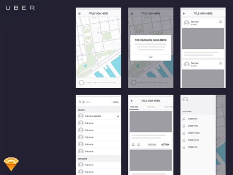 Uber Wireframe Kit Sketch freebie - Download free resource for Sketch - Sketch App Sources