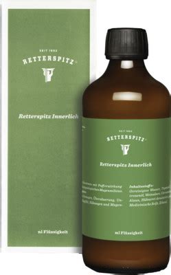 Retterspitz wasser innerlich 350 ml 10,40 €. Retterspitz Wasser Innerlich (1000 ml) ab 15,60 € (März ...
