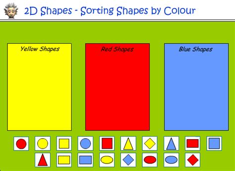 Sorting Shapes According To Colour And Shape Mathematics Skills Online Interactive Activity