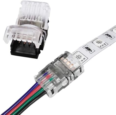 5050 4 Pin Rgb Led Strip Connectors Diy Strip To Wire Quick Connection For 12v 24v Non