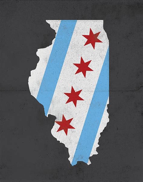 Chicago Flag Illinois Print Posters By Mndesigns Redbubble