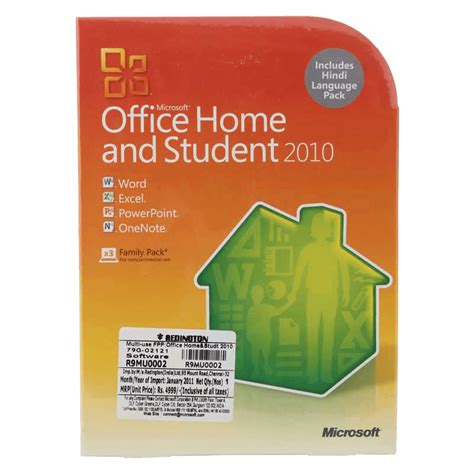 Buy Microsoft Office 2010 Home And Student Edition Online Croma