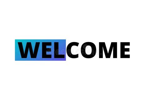 Welcome Poster With Text With White Gradient Background Stock