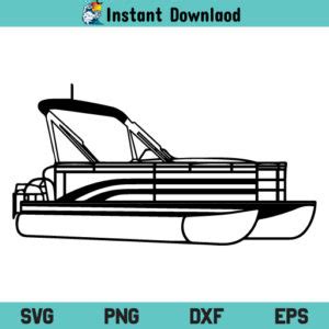 Pontoon Boat SVG, Pontoon Boat SVG File, Pontoon Boat Outline SVG