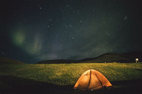Hd Wallpaper Brown Dome Tent Starry Sky Night Camping Nature Star