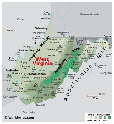 West Virginia Maps And Facts Atlante Mondiale Lost World
