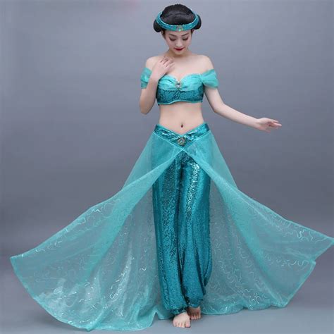 aladdin and the magic lamp jasmine cosplay costume adult halloween costumes fancy belly dance