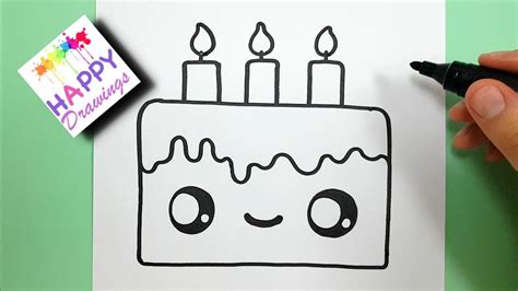 Birthday Cake Drawing Step By Step Easy Webdesigners