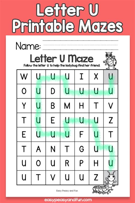 Letter U Mazes Easy Peasy And Fun Membership