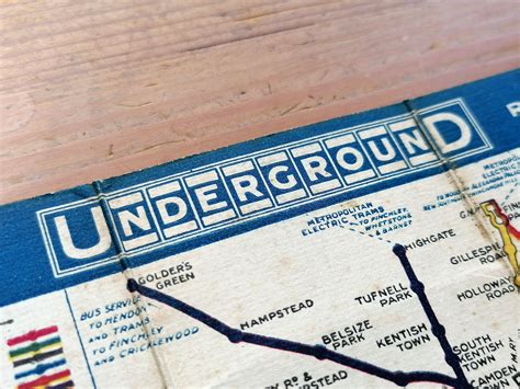 1909 Underground Map Of London First Pocket Tube Map Iconic Antiques