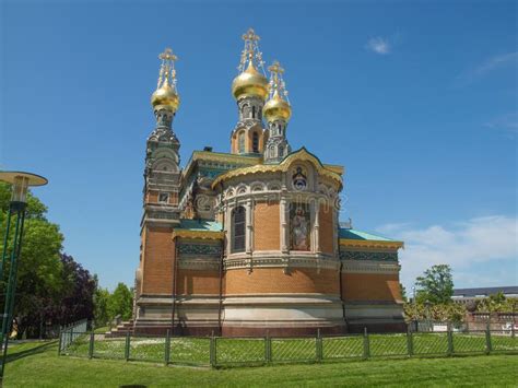 Russische Kapelle Auf Dem Mathildenhoehe In Darmstadt Stockbild Bild