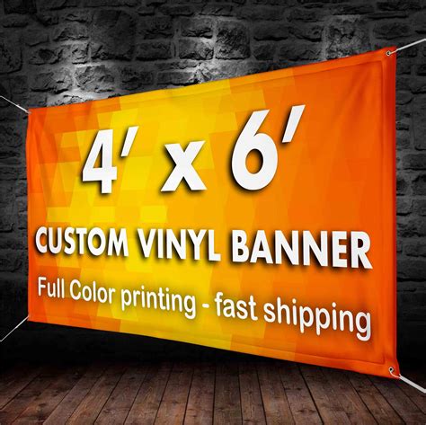 4x6 Custom Banners Vinyl Banner Printing 13oz Full Etsy
