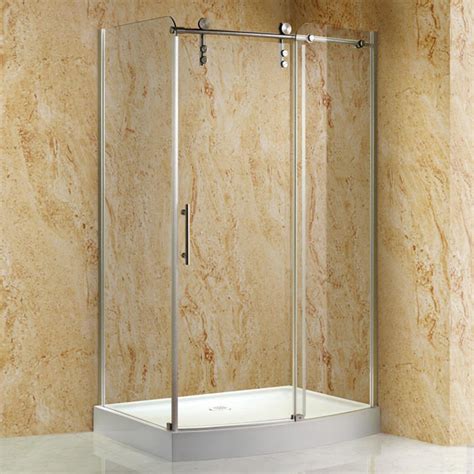 32 x 48 rectangular corner shower enclosure with curved front contemporary shower stalls