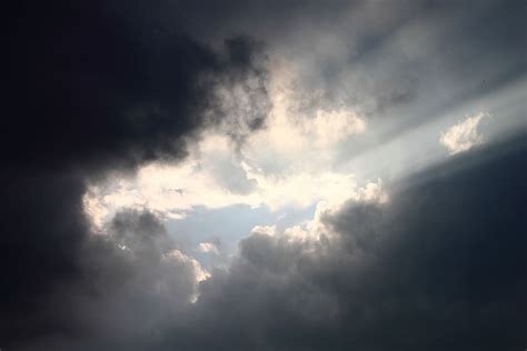 Hd Wallpaper Cloud During Daytime Dark Clouds Rays Of The Sun After