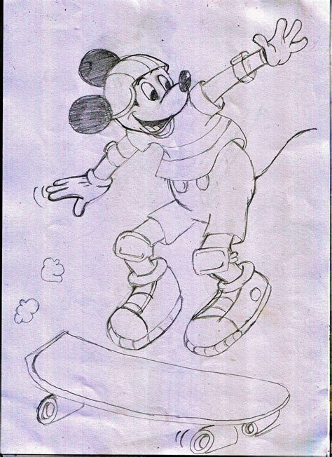 Gambar Sketsa Kartun Mickey Mouse Sobsketsa