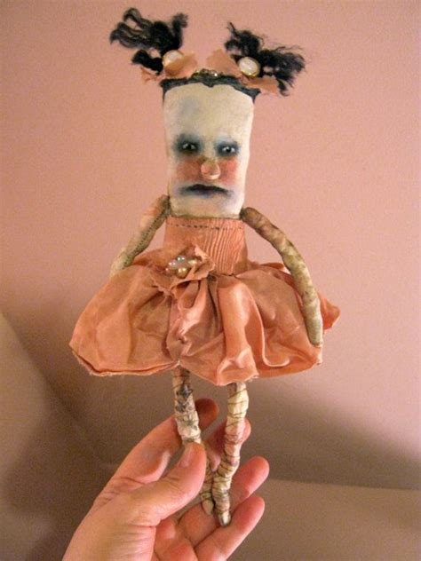 weird art doll ballerina pink tutu creepy doll bizarre dancer spooky odd doll art creepy