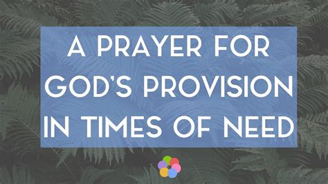 A Prayer For Gods Provision In Times Of Need Youtube