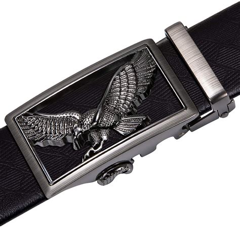 Barrywang Mens Ratchet Beltgenuine Leather Belt With Automatic Buckle