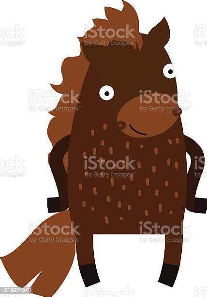 Cute Cartoon Horse Farm Animal Mammal Character Clip Art Vector Stock