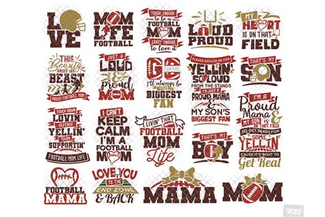 Football Mom SVG Shirt in SVG, DXF, PNG, EPS, JPG (304150) | Cut Files