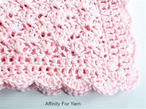 Crochet Shell Stitch Pink Baby Blanket Affinity For Yarn