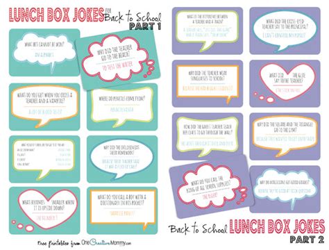 Back To School Lunch Box Jokes  Files For Printing